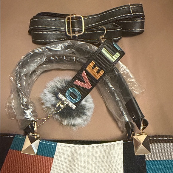 Multicolor Geometric Satchel - Picture 8 of 9